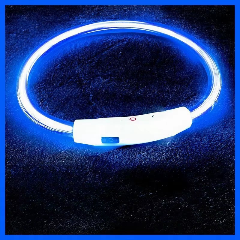 LED Dog Collar – USB Rechargeable, Luminous Anti-Lost Pet Necklace for Night Safety