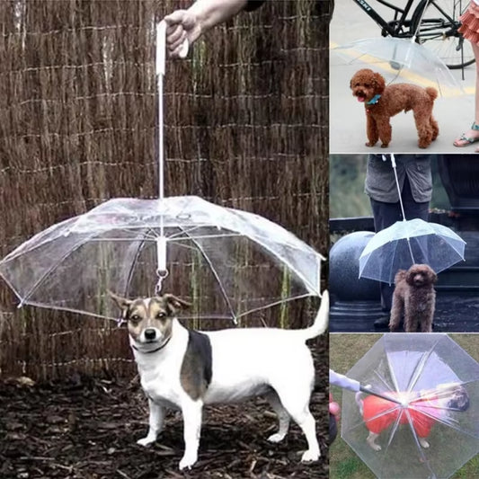 Dog Umbrella with Leash Hook – Clear, 29” Diameter