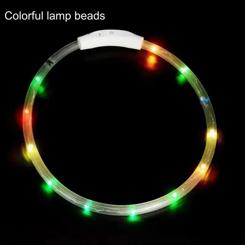 LED Dog Collar – USB Rechargeable, Luminous Anti-Lost Pet Necklace for Night Safety