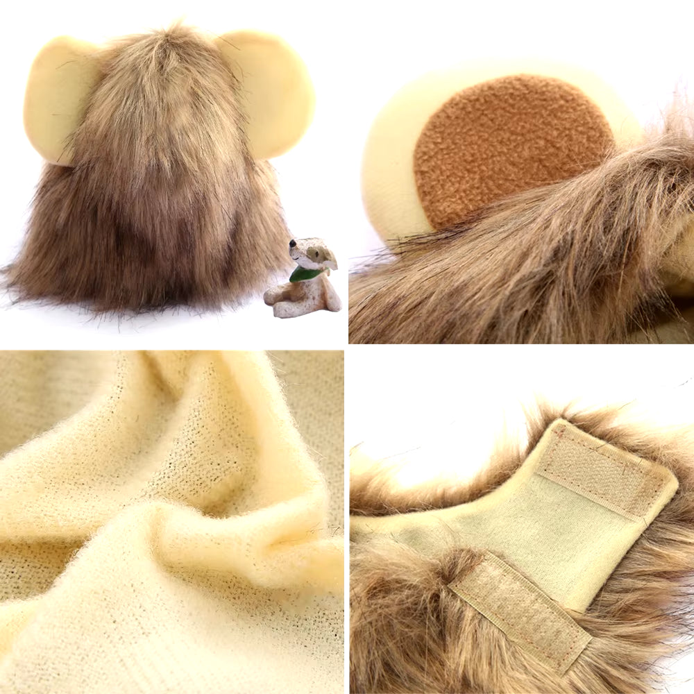 Cat Lion Wig Funny Costume Puppy Halloween Cosplay Dress up Clothes Cute Pet Hat for Small Dog Kitten Party Accessories