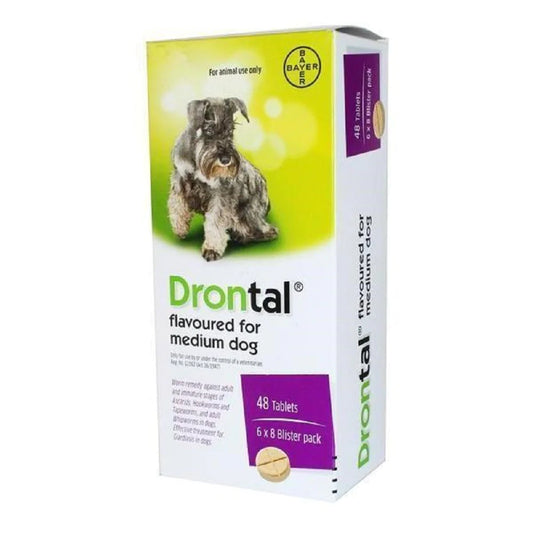 Drontal Dog Dewormer Medium Flavoured Tablets