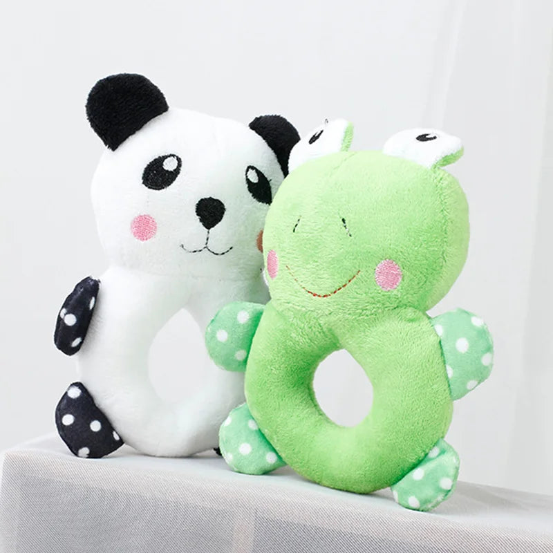 Plush Cartoon Pet Chew Toy - Panda, Frog, Rabbit Designs for Small Dogs, Puppies, and Cats