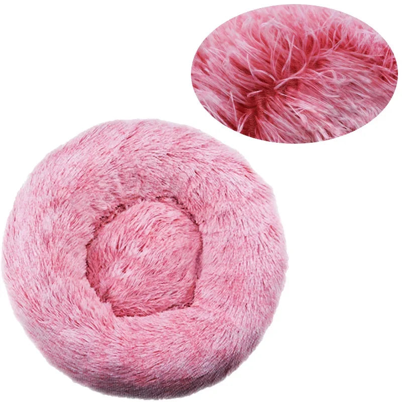 40-90cm Round Pet Bed – Super Soft Plush Dog & Cat Bed, Cozy Winter House for Medium to Large Dogs