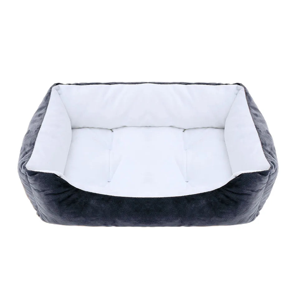 Plush Square Pet Bed – Cozy Kennel for Small & Medium Dogs and Cats, Calming Cushion Sofa