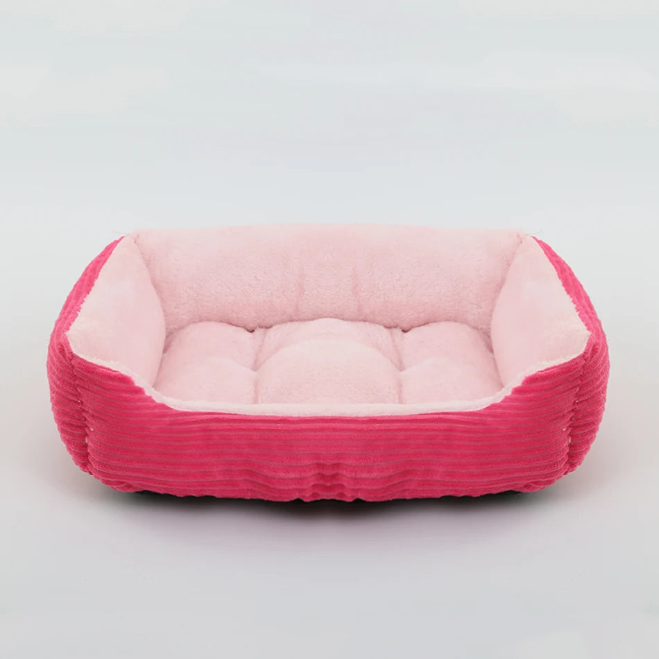 Plush Square Pet Bed – Cozy Kennel for Small & Medium Dogs and Cats, Calming Cushion Sofa