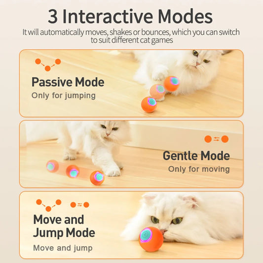 Smart Interactive Cat Toy - Automatic Bouncing & Rolling Ball for Training and Play, Electric Pet Accessory for Cats and Dogs