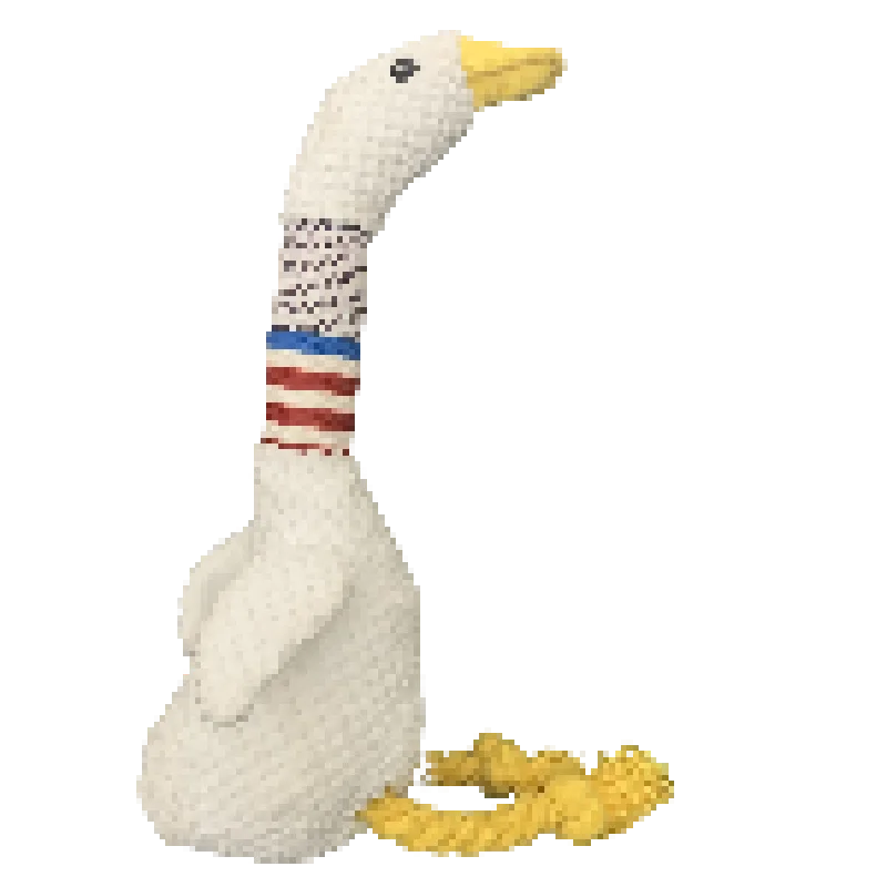 Plush Sound Toy for Dogs - White Goose Design, Bite-Resistant Long-Neck Duck for Interactive Play