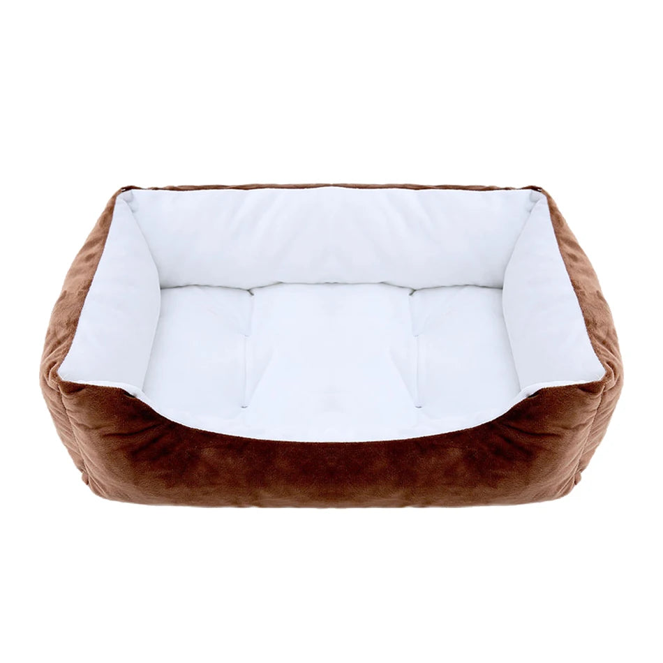 Plush Square Pet Bed – Cozy Kennel for Small & Medium Dogs and Cats, Calming Cushion Sofa