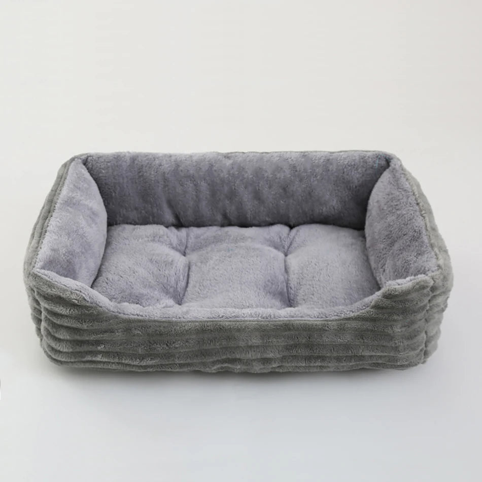 Plush Square Pet Bed – Cozy Kennel for Small & Medium Dogs and Cats, Calming Cushion Sofa