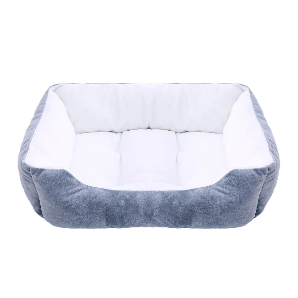 Plush Square Pet Bed – Cozy Kennel for Small & Medium Dogs and Cats, Calming Cushion Sofa