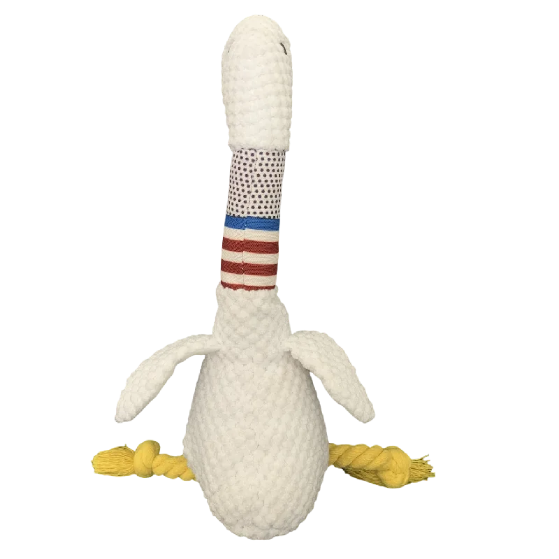 Plush Sound Toy for Dogs - White Goose Design, Bite-Resistant Long-Neck Duck for Interactive Play