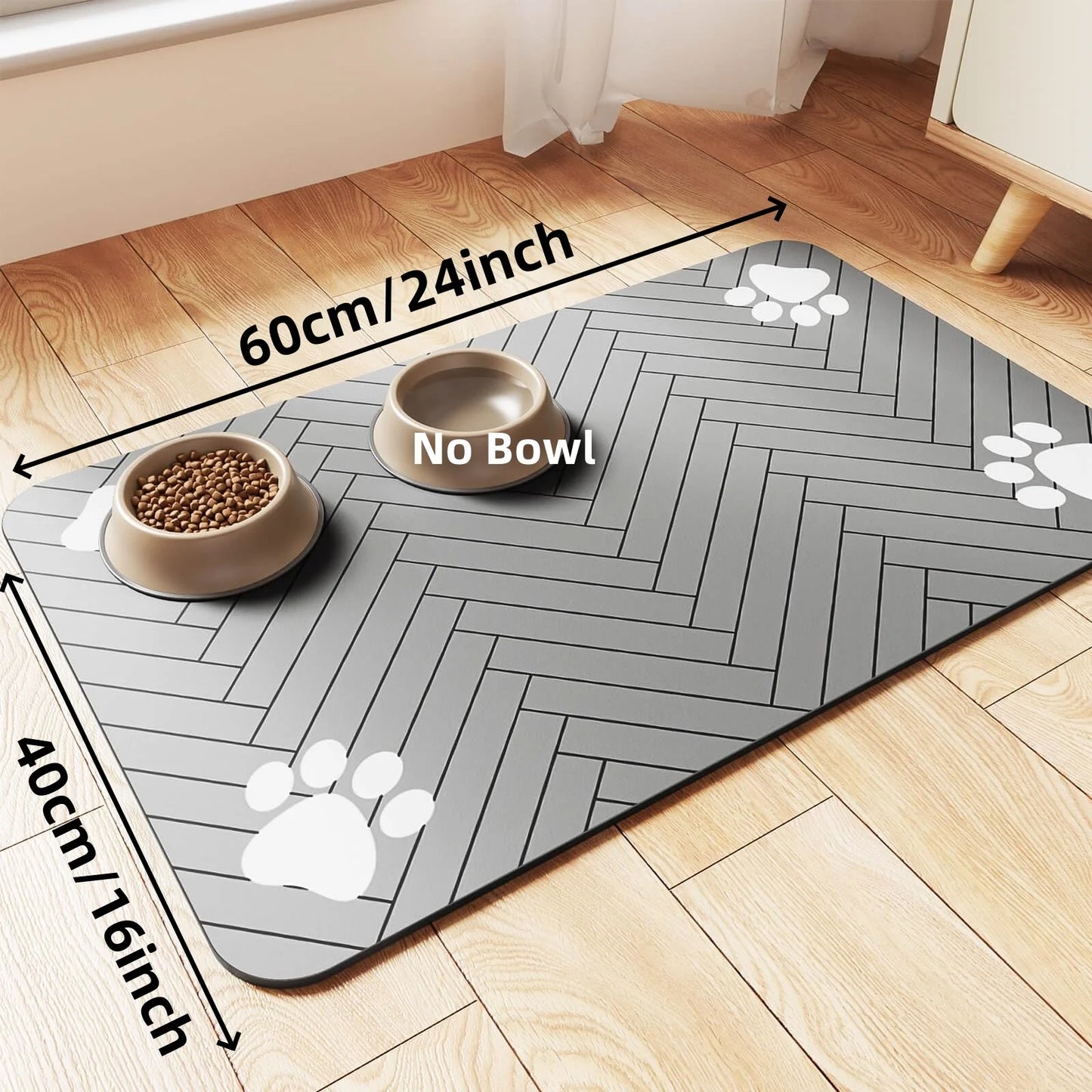 Pet Feeding Mat-Absorbent Pet Placemat for Food and Water Bowl, with Waterproof Rubber Backing, Quick Dry Water Mat for Dog and Cat