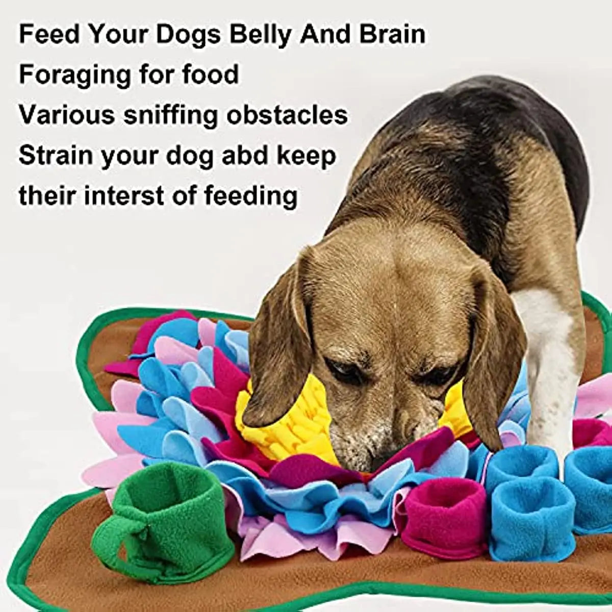  Snuffle Mat for Dogs and Cats – Non Toxic, Slow Feeder Training Blanket, Anti-Choking Nose Work Toy for Intelligent Feeding