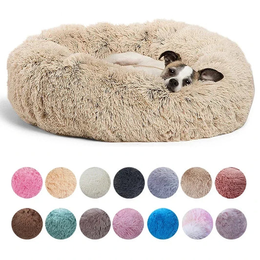 40-90cm Round Pet Bed – Super Soft Plush Dog & Cat Bed, Cozy Winter House for Medium to Large Dogs