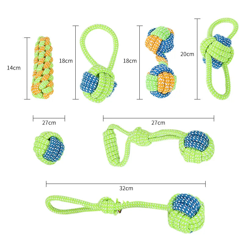 Interactive Dog Toys - Sturdy Tug Ropes, Non Toxic Cotton Rope Ball & Chew Toys for Puppies, Small & Large Dogs, Dental Care Accessories