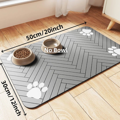 Pet Feeding Mat-Absorbent Pet Placemat for Food and Water Bowl, with Waterproof Rubber Backing, Quick Dry Water Mat for Dog and Cat