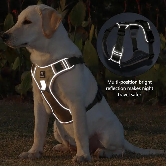 Adjustable Reflective Dog Harness – Durable Oxford Cloth Vest for Medium and Large Dogs