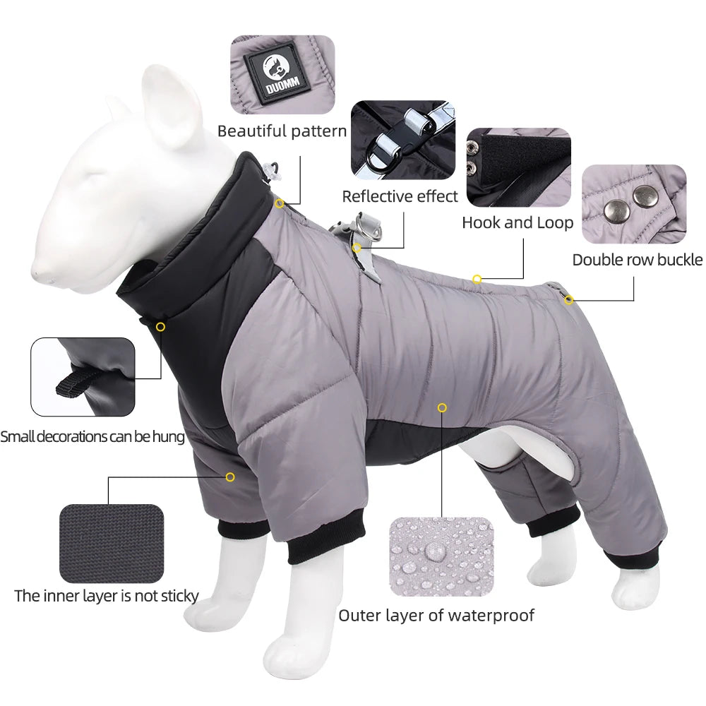 Winter Waterproof Dog Jacket - Thickened Warm Coat for Small and Medium Breeds | Perfect for Chihuahuas, French Bulldogs, and Pugs