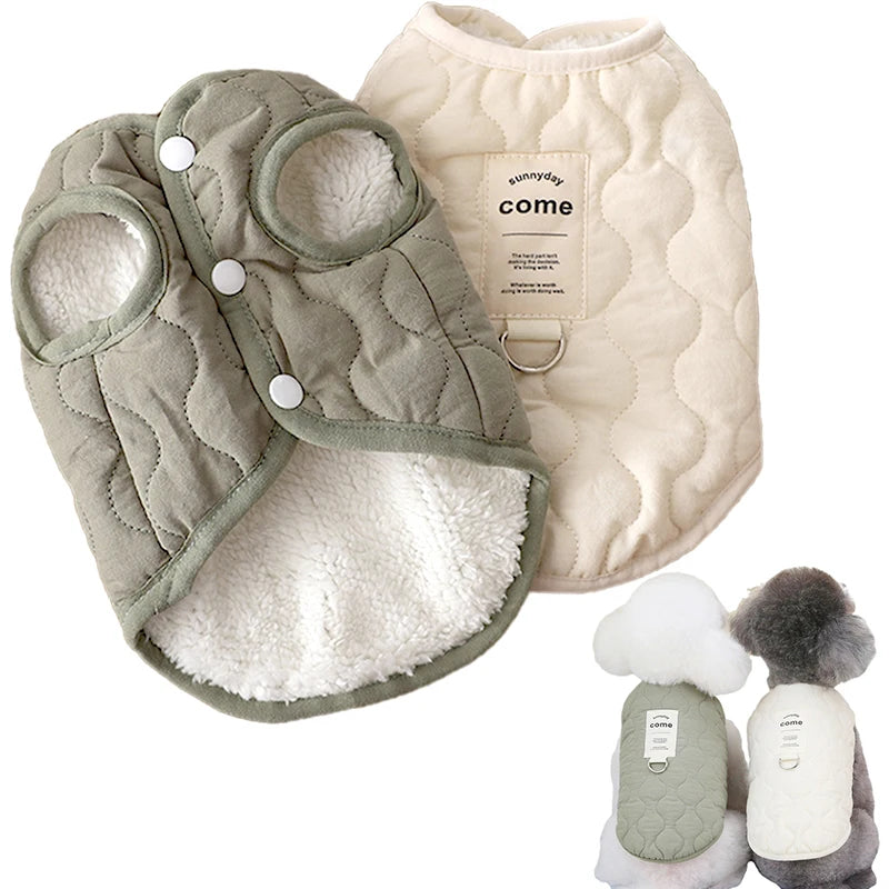 Winter Warm Dog Vest Jacket – Cozy Cotton Coat for Small and Medium Dogs and Cats, Perfect for Yorkies, Chihuahuas, Maltese, and Bulldogs