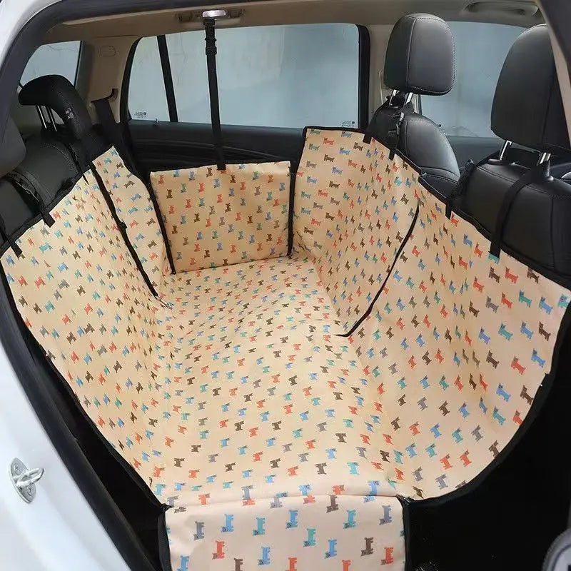 Waterproof Dog Car Seat Cover – Scratchproof Printed Back Seat Protector for Our Furry Friends