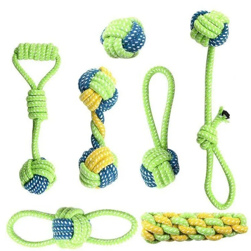 Interactive Dog Toys - Sturdy Tug Ropes, Non Toxic Cotton Rope Ball & Chew Toys for Puppies, Small & Large Dogs, Dental Care Accessories