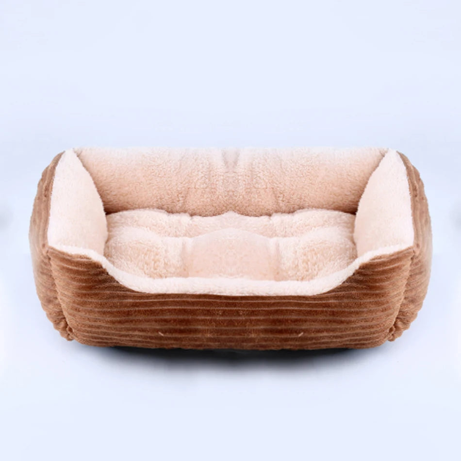 Plush Square Pet Bed – Cozy Kennel for Small & Medium Dogs and Cats, Calming Cushion Sofa