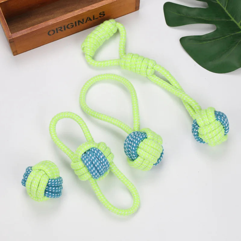 Interactive Dog Toys - Sturdy Tug Ropes, Non Toxic Cotton Rope Ball & Chew Toys for Puppies, Small & Large Dogs, Dental Care Accessories