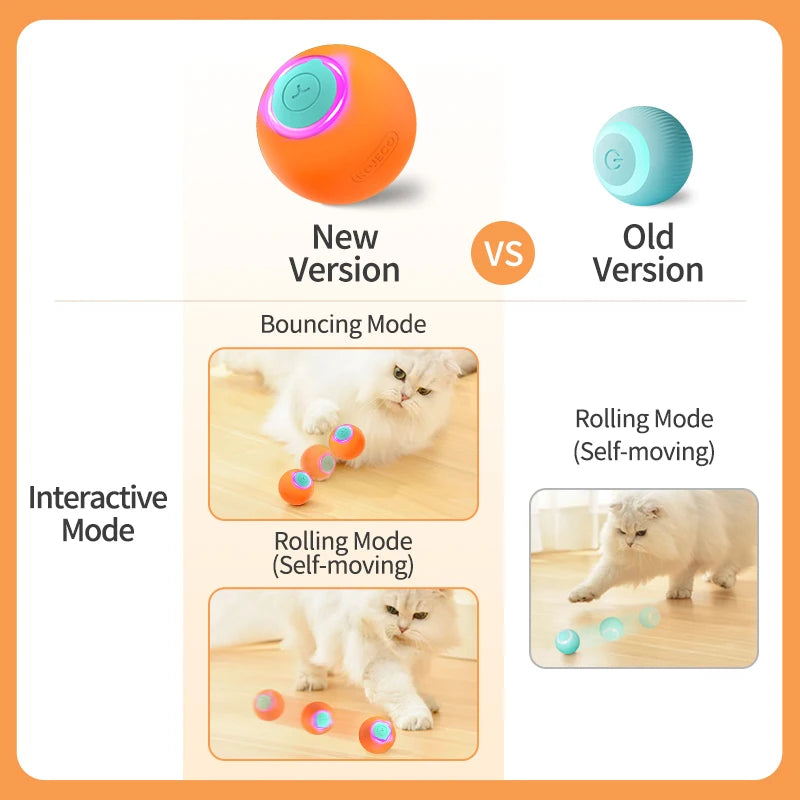 Smart Interactive Cat Toy - Automatic Bouncing & Rolling Ball for Training and Play, Electric Pet Accessory for Cats and Dogs