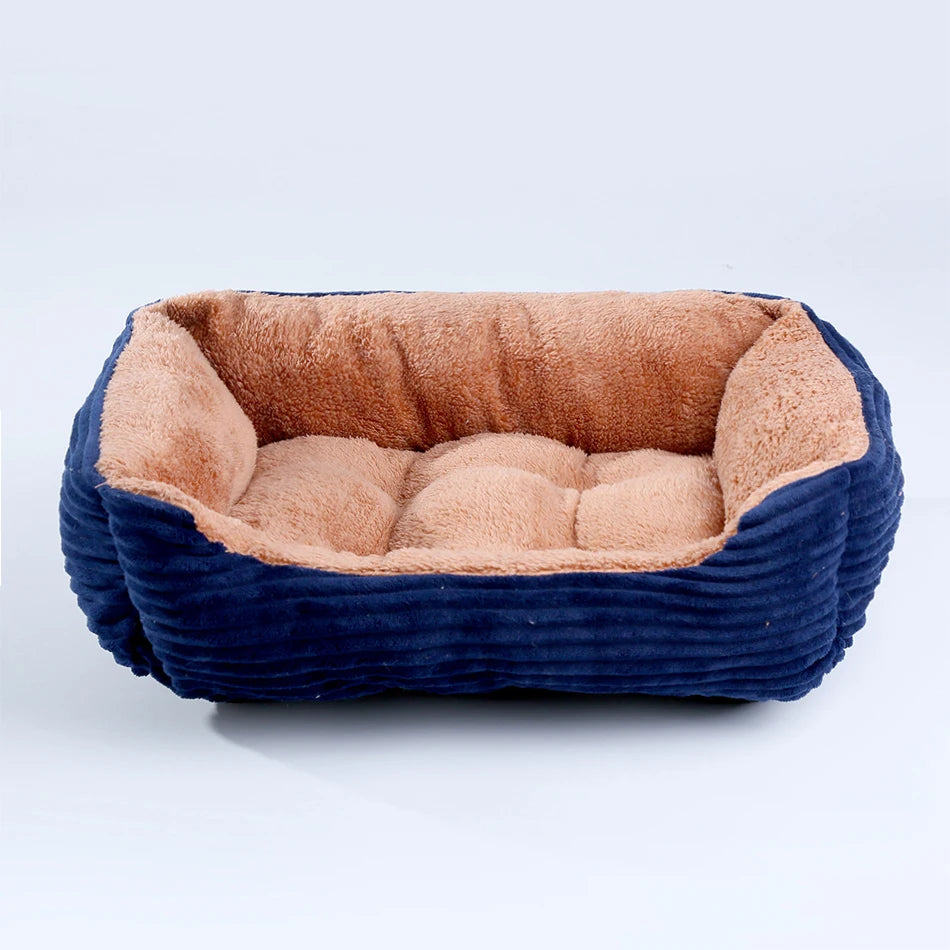 Plush Square Pet Bed – Cozy Kennel for Small & Medium Dogs and Cats, Calming Cushion Sofa