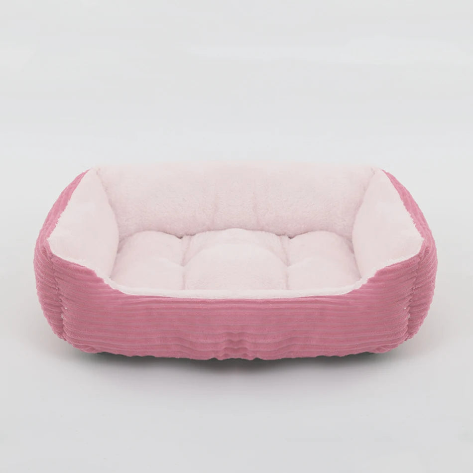 Plush Square Pet Bed – Cozy Kennel for Small & Medium Dogs and Cats, Calming Cushion Sofa