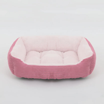 Plush Square Pet Bed – Cozy Kennel for Small & Medium Dogs and Cats, Calming Cushion Sofa