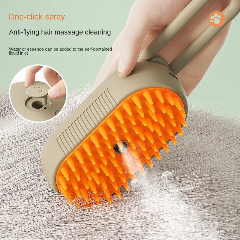 USB Rechargeable Cat & Dog Grooming and Massaging Comb with Electric Water Spray