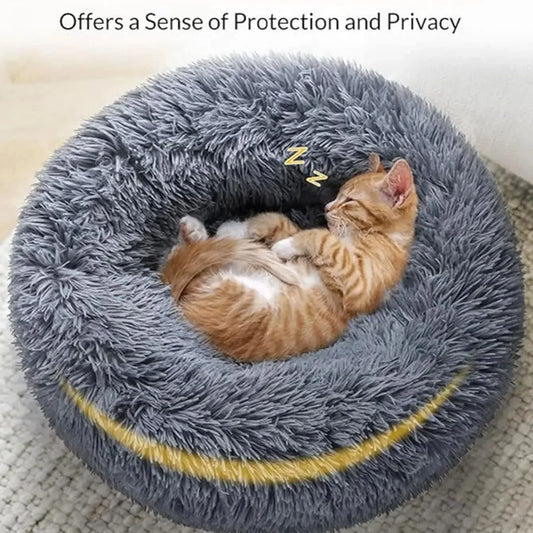 40-90cm Round Pet Bed – Super Soft Plush Dog & Cat Bed, Cozy Winter House for Medium to Large Dogs