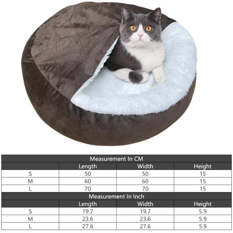 Orthopedic Dog & Cat Bed with Hooded Blanket – Winter Warm, Waterproof, and Dirt-Resistant