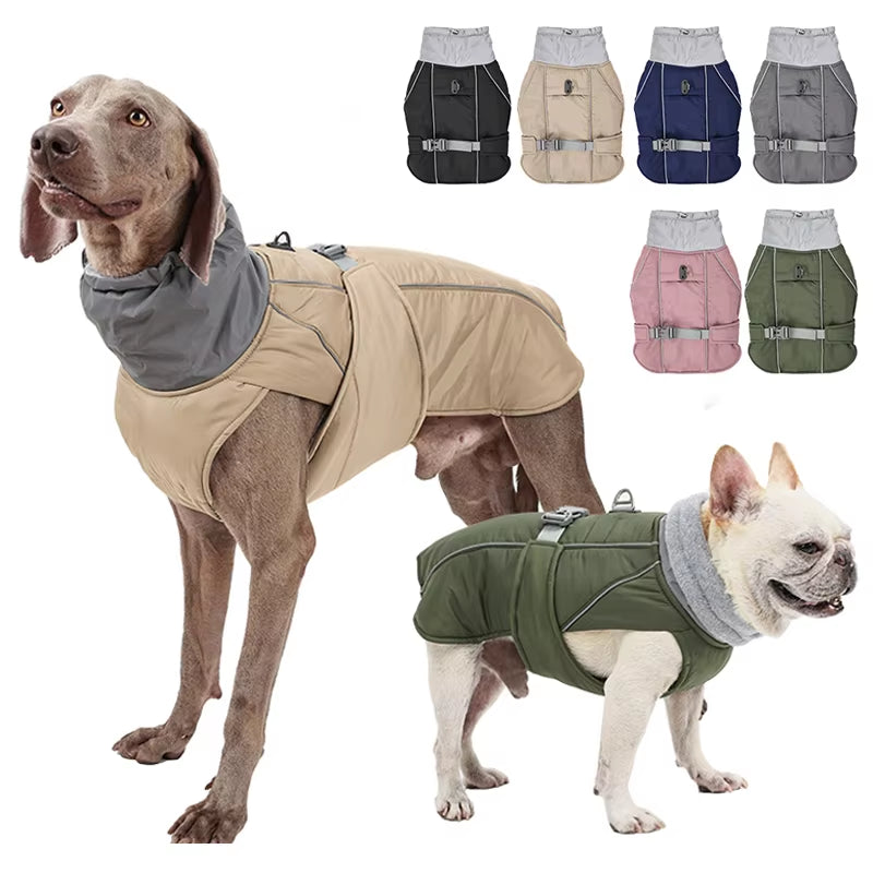 Luxury Winter Dog Jacket - Waterproof, Soft Padded, Warm Coat for Small to Large Dogs with Reflective Safety Features