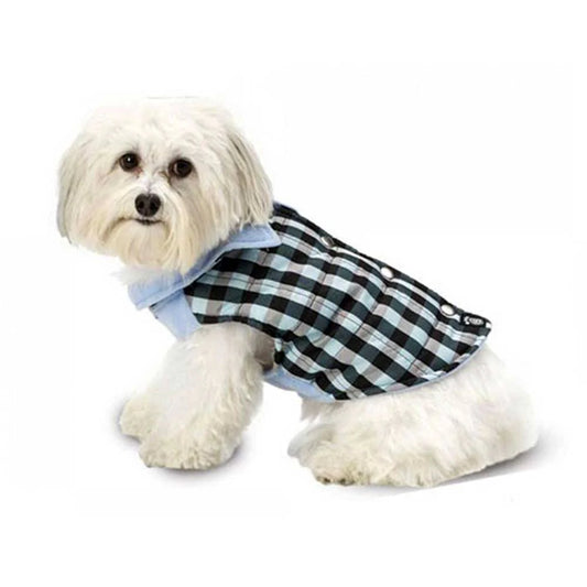 Petrageous Vail Checkered Dog Vest - Blue