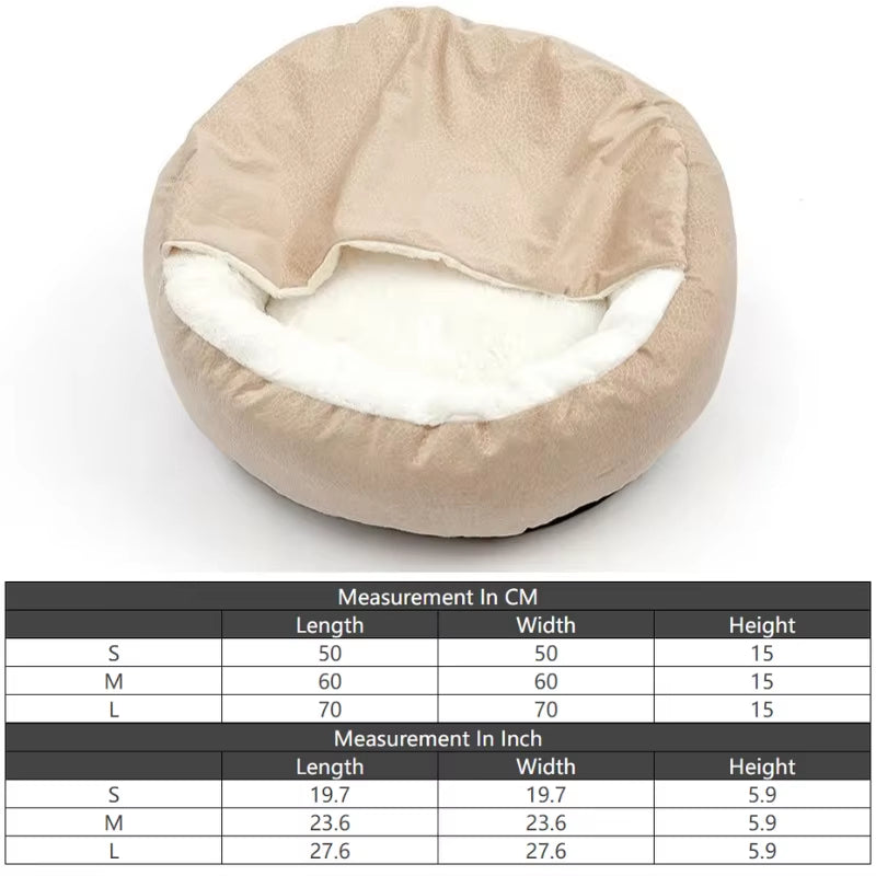 Orthopedic Dog & Cat Bed with Hooded Blanket – Winter Warm, Waterproof, and Dirt-Resistant